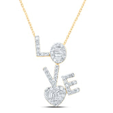 1/2CTW-DIA CN FASHION "LOVE" HEART NECKLACE  (17 INCH)